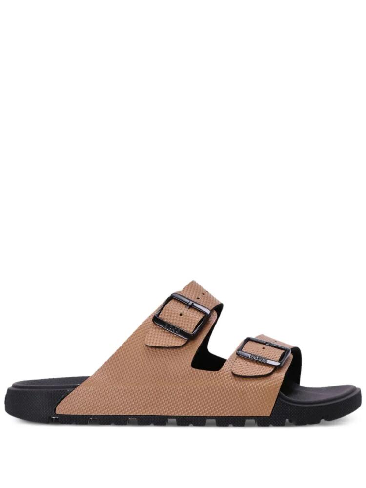 BOSS Surfley Sand double-buckle slides - Brown Cover