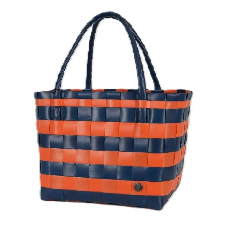 Handed By Paris Spirit Recycled Tote Bags in Dark Blue/orange Cover