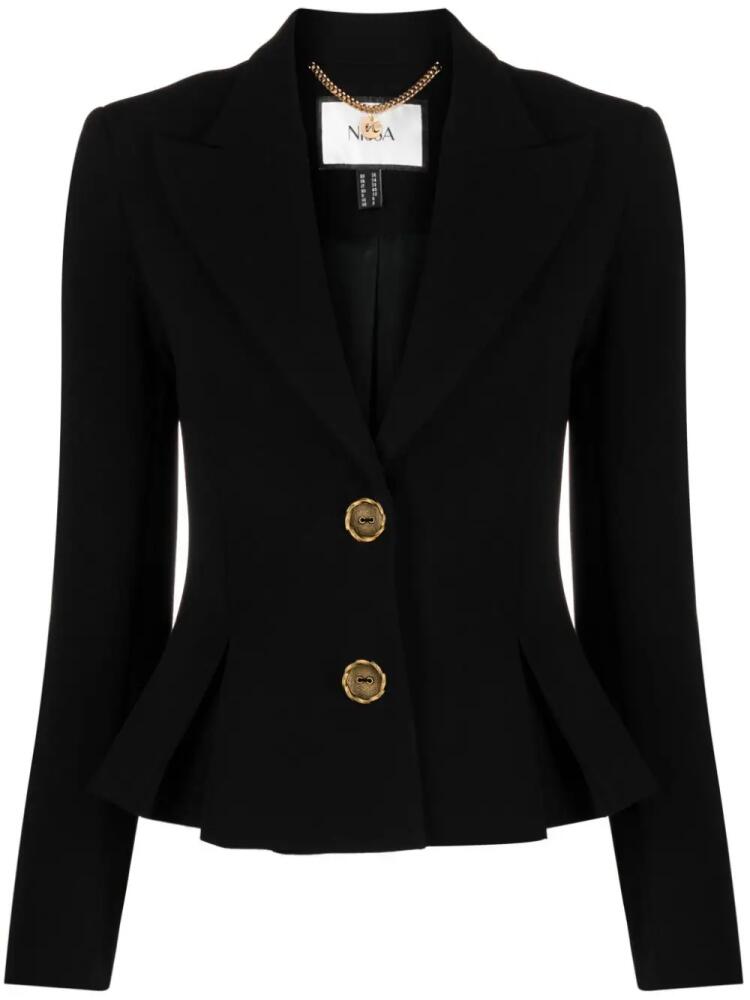 NISSA pleated single-breasted blazer - Black Cover