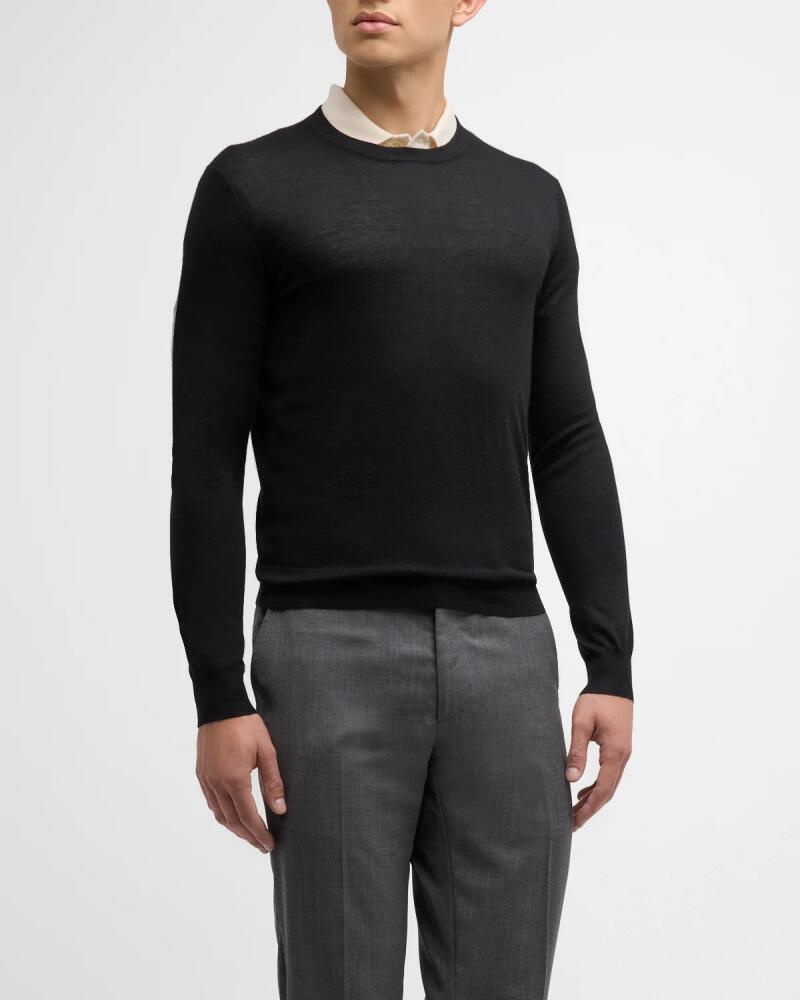 Neiman Marcus Men's Cashmere and Silk Crewneck Sweater Cover