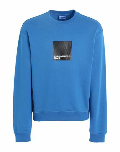 Karl Lagerfeld Jeans Klj Regular Logo Sweat Man Sweatshirt Azure Organic cotton, Recycled polyester Cover