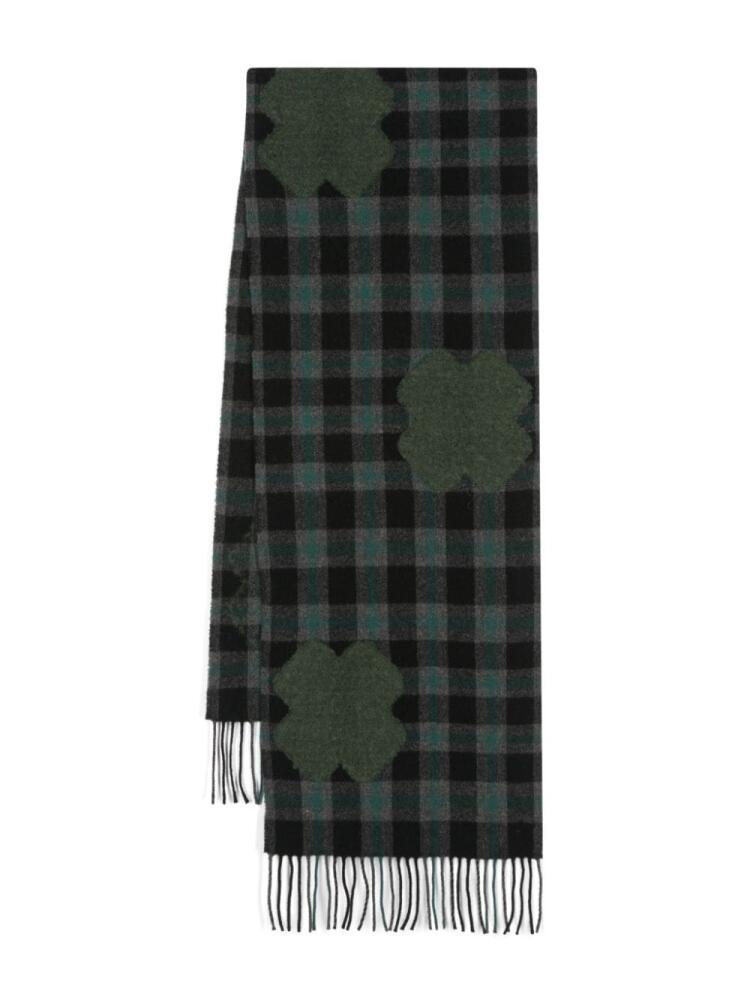 Henrik Vibskov cross-motif plaided scarf - Green Cover