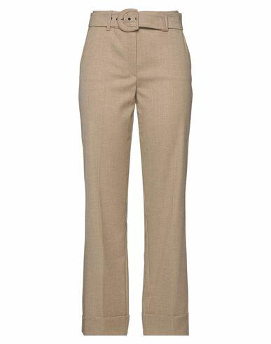 Seductive Woman Pants Khaki Wool, Polyester, Viscose, Elastane Cover