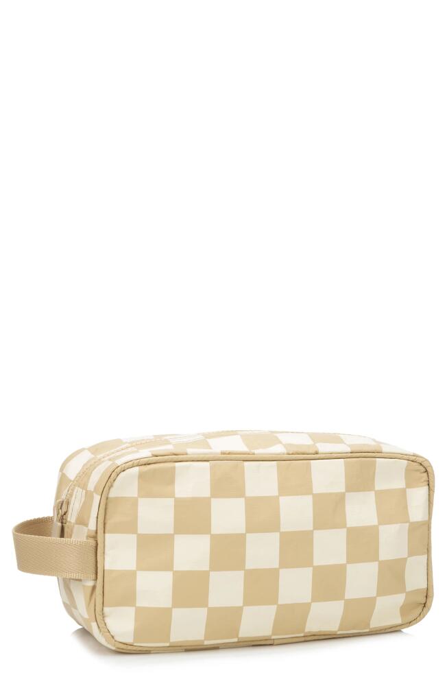 Aloha Collection Checkmate Dopp Kit Toiletry Bag in Creme/Dune Cover