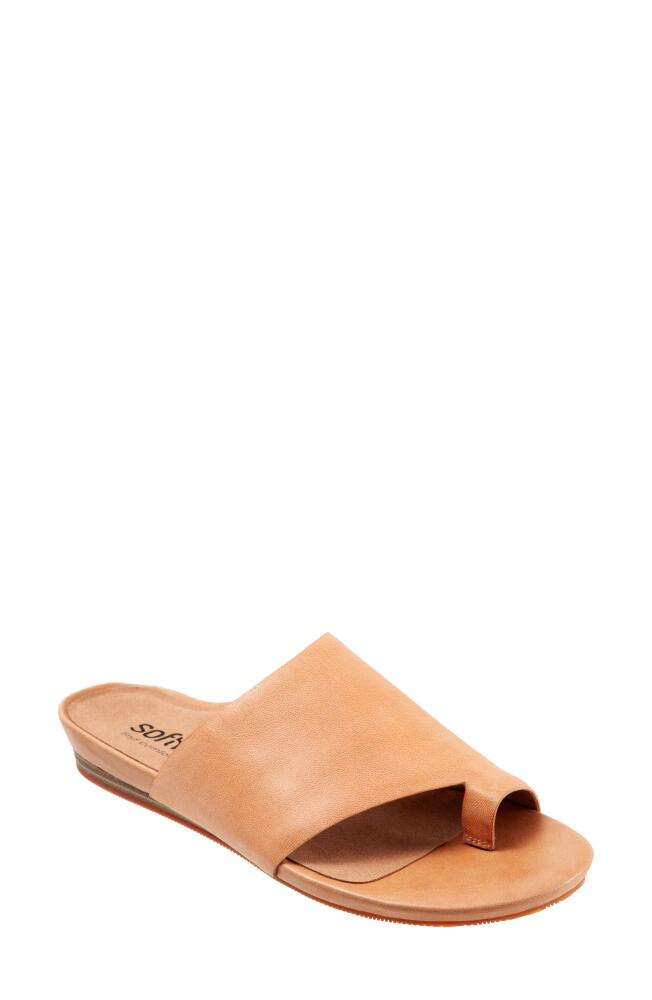 SoftWalk Corsica Slide Sandal in Beige Leather Cover