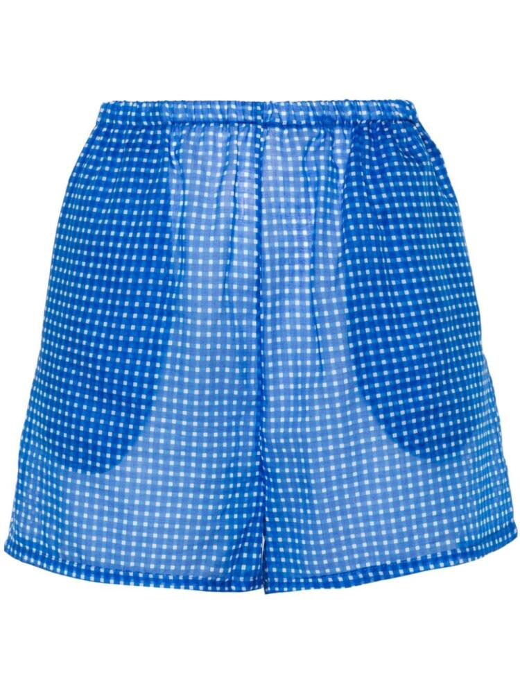 Ermanno Scervino gingham-print cotton shorts - Blue Cover