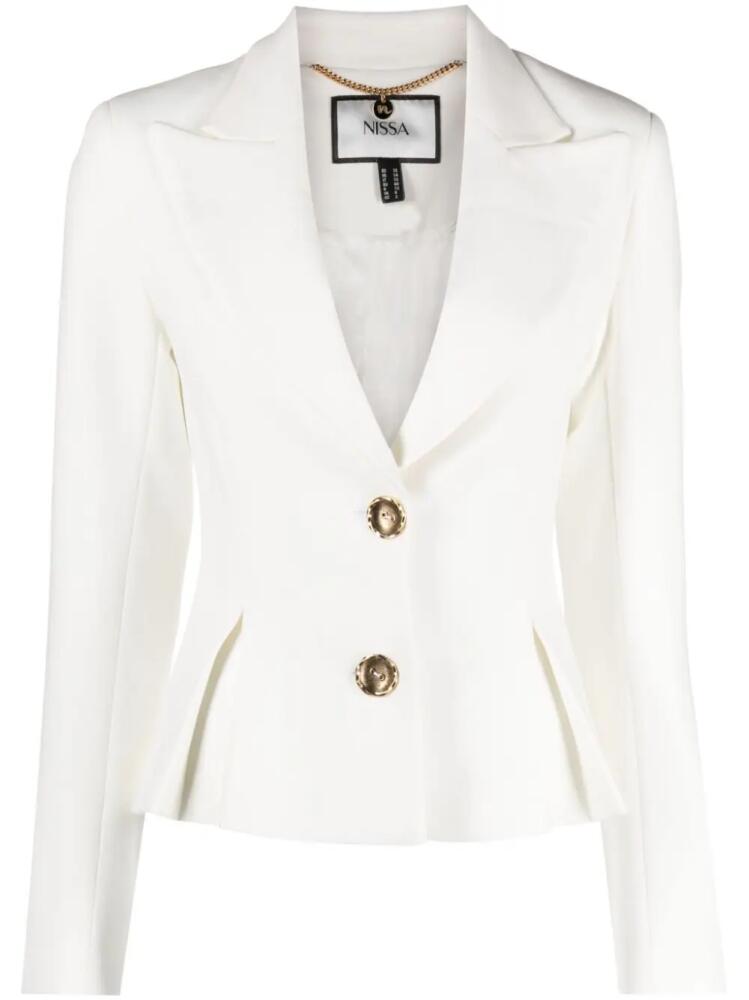 NISSA pleated single-breasted blazer - White Cover