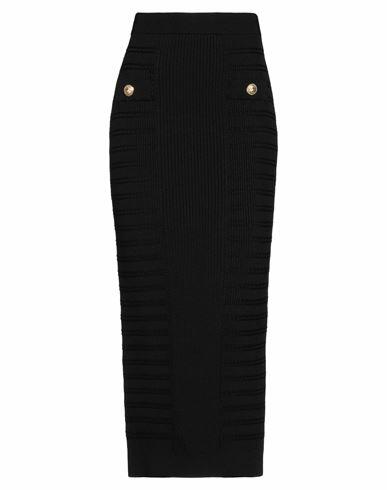 Balmain Woman Maxi skirt Black Viscose, Polyamide Cover