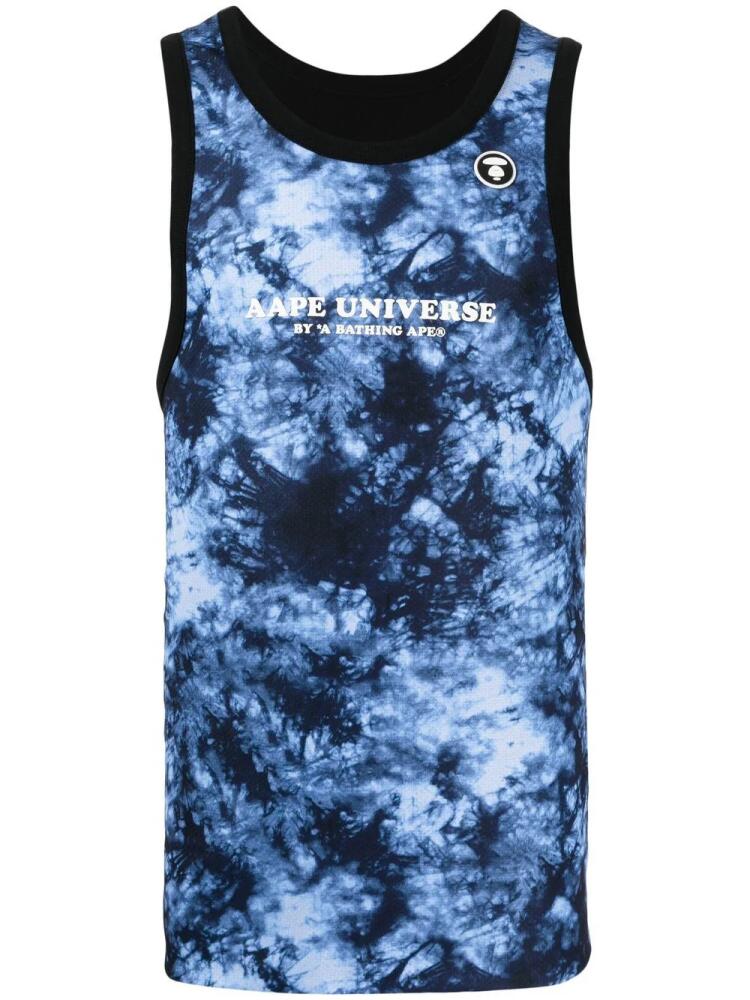 AAPE BY *A BATHING APE® tie-dye branded vest - Blue Cover