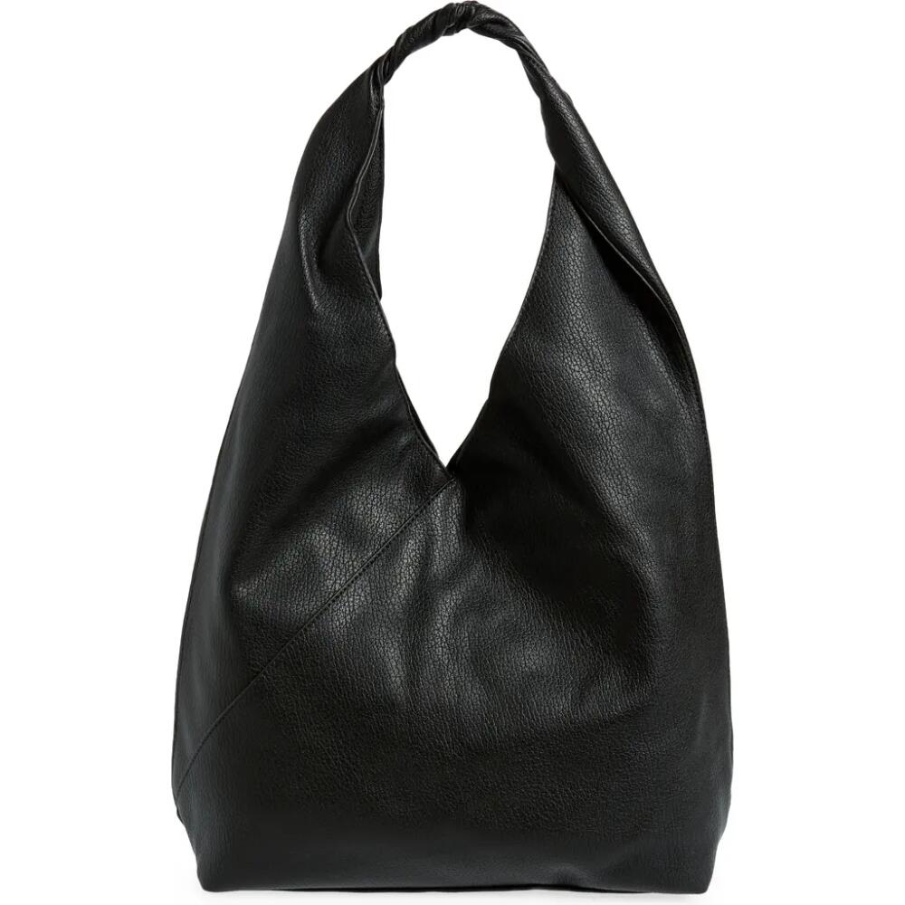 Mali + Lili Katie Oversize Recycled Vegan Leather Hobo Bag in Black Cover