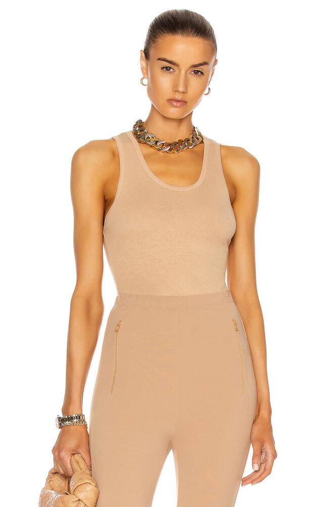 WARDROBE.NYC Ribbed Tank in Tan Cover