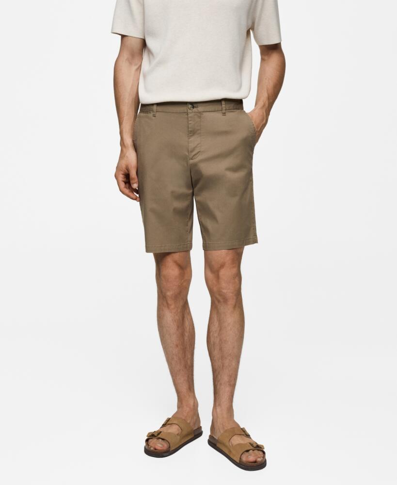 Mango Men's Slim-Fit Bermuda Shorts - Brown Cover