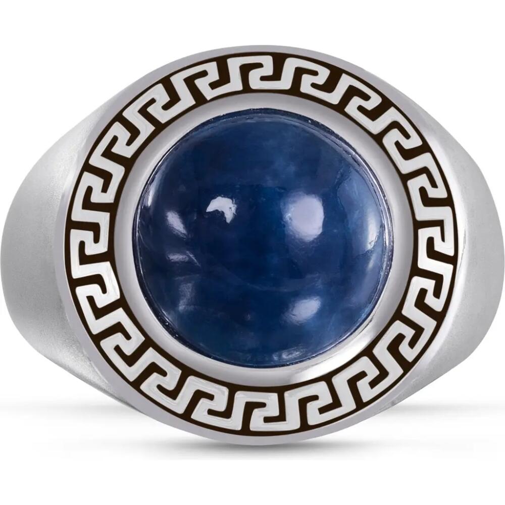 LuvMyJewelry Blue Apatite Sterling Silver Men Signet Ring Cover