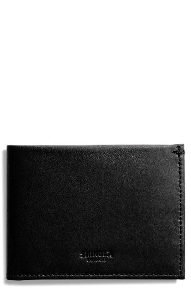 Shinola Slim Bifold Leather Wallet in Black Cover