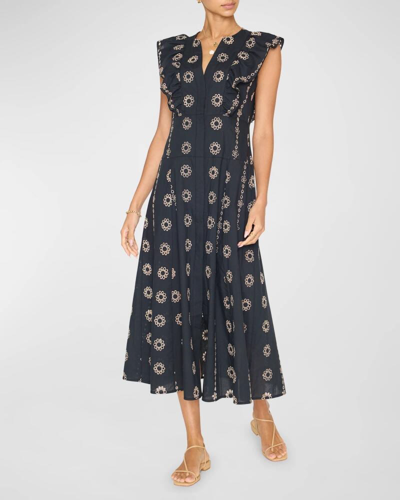 Brochu Walker Aurora Eyelet-Embroidered Cotton Midi Dress Cover