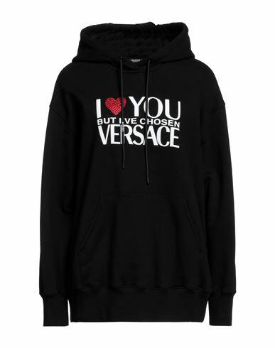 Versace Woman Sweatshirt Black Cotton Cover