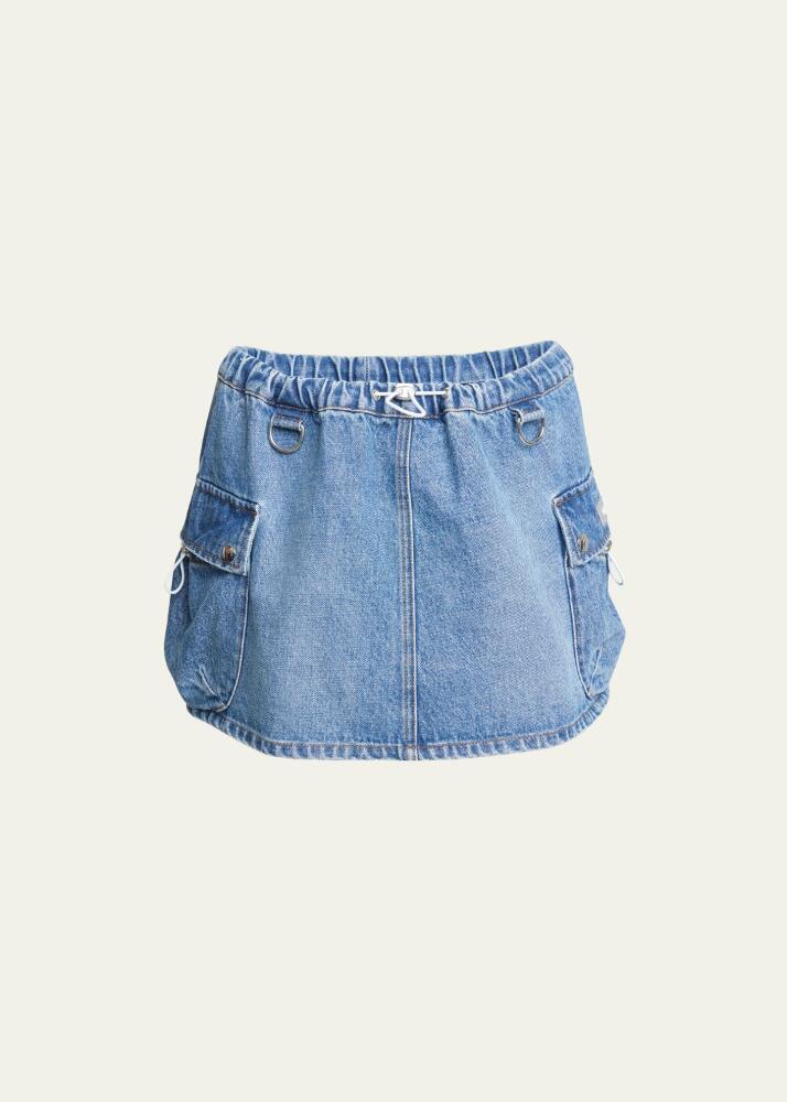 Coperni Drawcord Denim Cargo Mini Skirt Cover