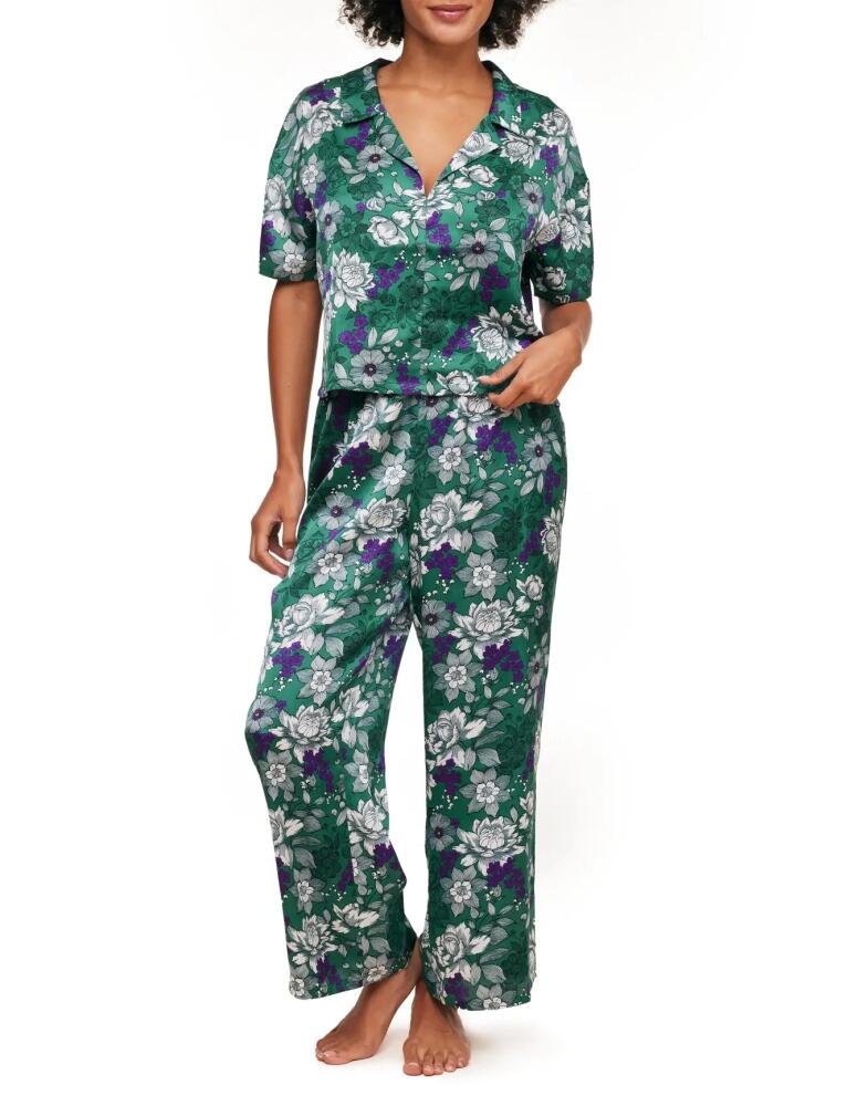 Adore Me Verica Pajama Top & Pants Set in Floral Green Cover