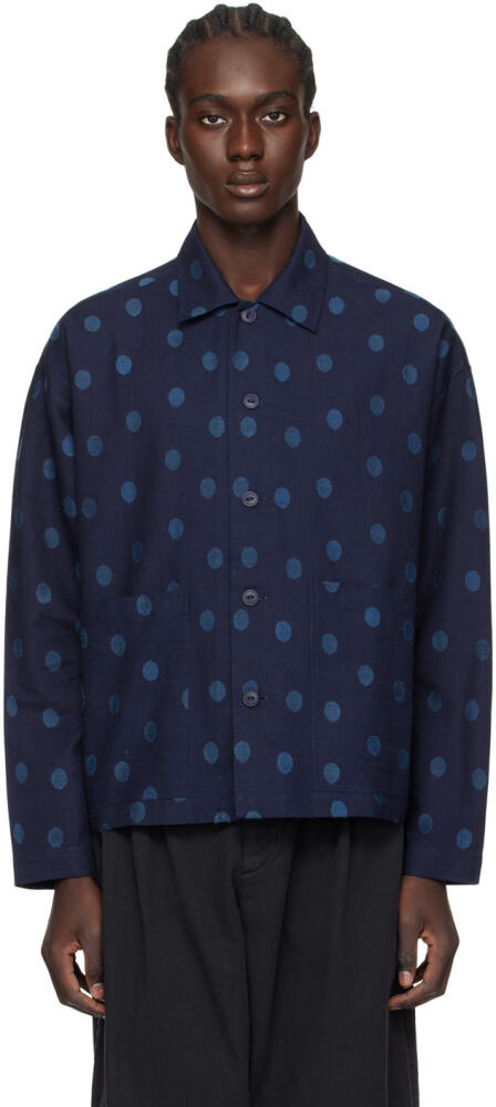 YMC Navy PJ Jacquard Shirt Cover