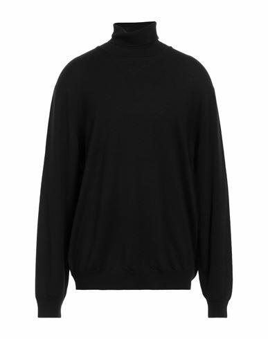 Filippo De Laurentiis Man Turtleneck Black Merino Wool Cover