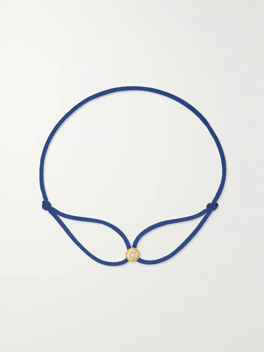 Octavia Elizabeth - + Net Sustain Parachute Nesting Gem 18-karat Recycled Gold, Diamond And Cord Bracelet - Blue Cover