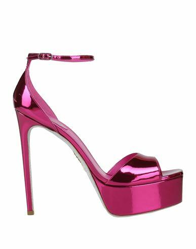 Rene' Caovilla Woman Sandals Fuchsia Leather Cover