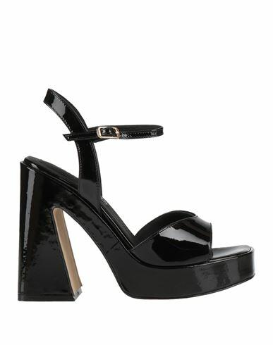 Elvio Zanon Woman Sandals Black Leather Cover