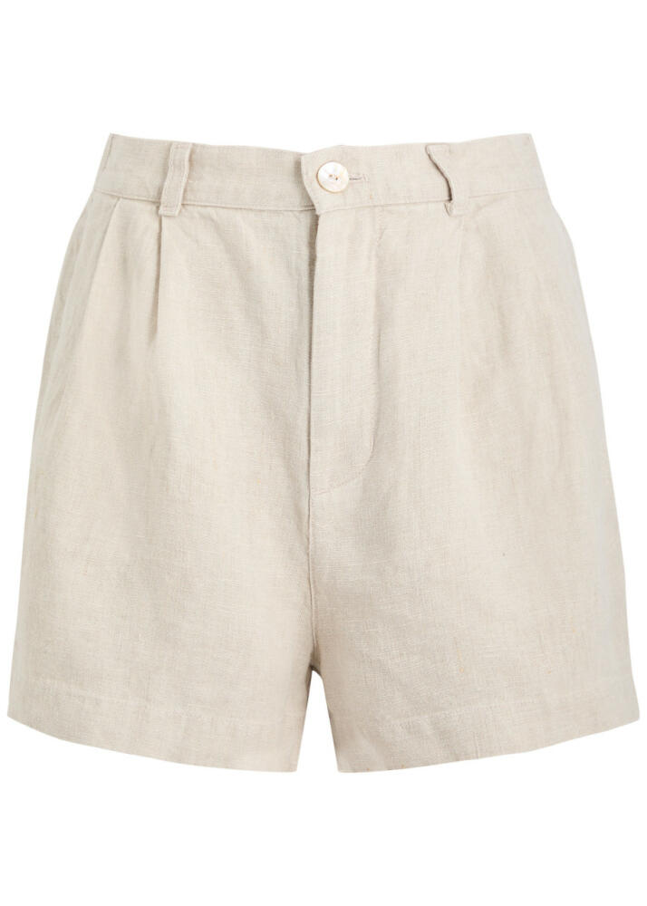 Bella Dahl Linen Shorts - Beige Cover