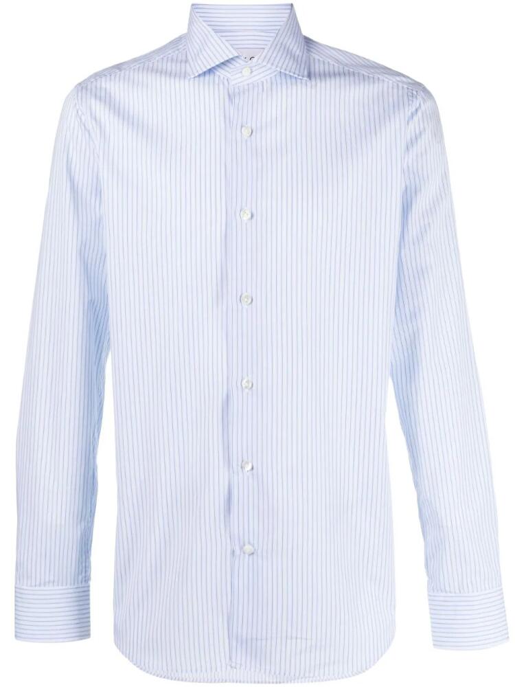 D4.0 pinstriped cotton shirt - Blue Cover