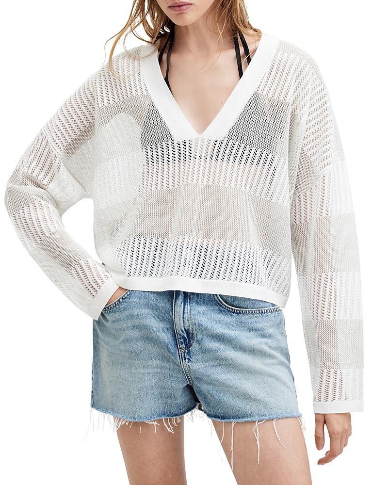 Allsaints Misha Mesh V Neck Sweater Cover