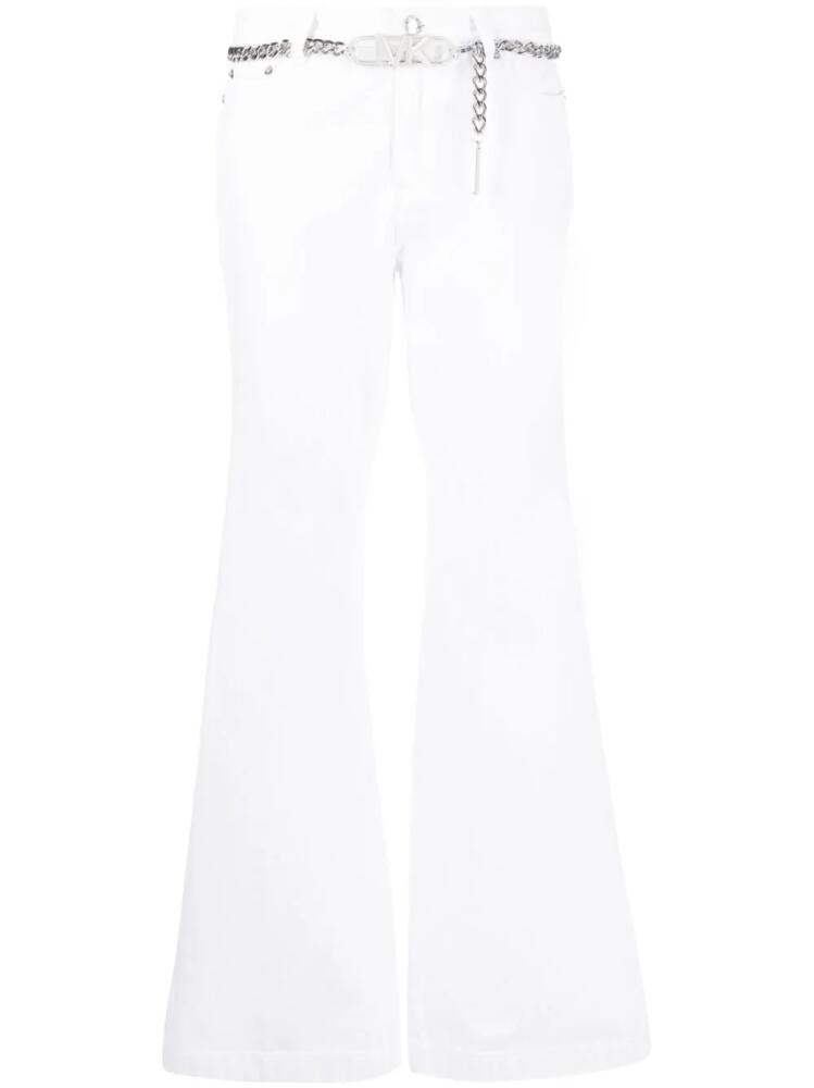 Michael Michael Kors chain-link belt flared trousers - White Cover