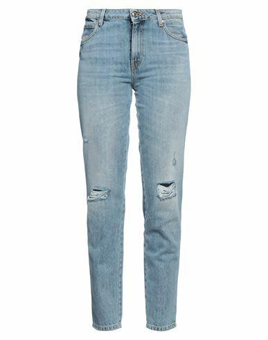 Ermanno Firenze Woman Jeans Blue Cotton Cover