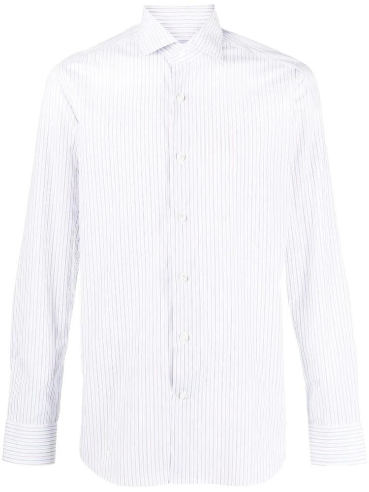 D4.0 striped long-sleeve cotton shirt - White Cover