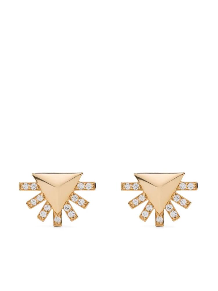 Harwell Godfrey 18kt yellow gold Sunburst diamond stud earrings Cover