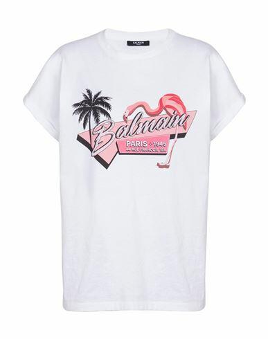 Balmain Woman T-shirt White Cotton Cover