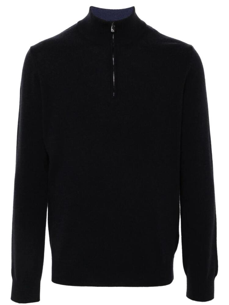 Corneliani zip-neck sweater - Blue Cover