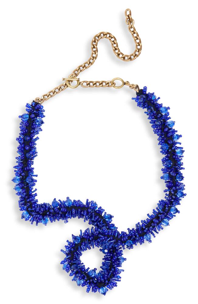 Dries Van Noten Beaded Knot Necklace in Blue 504 Cover