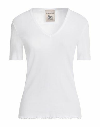 Semicouture Woman T-shirt White Cotton Cover