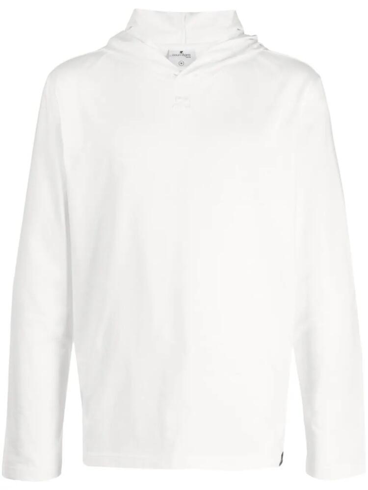 Courrèges logo-embroidered cotton hoodie - White Cover