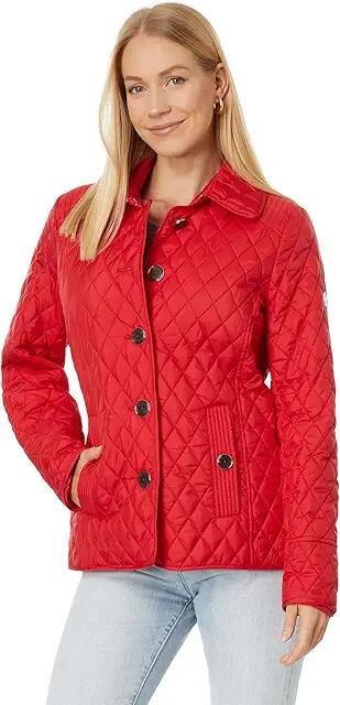 MICHAEL Michael Kors Button Front Quilt M425778Q83 (Crimson) Women's Clothing Cover