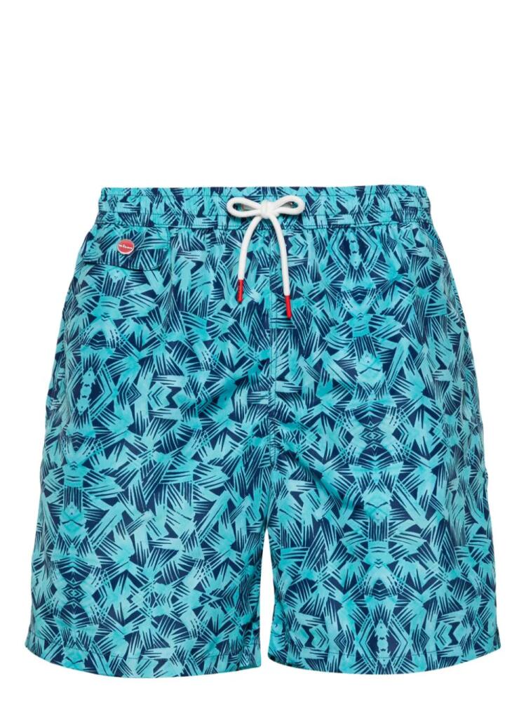 Kiton logo-embroidered swim shorts - Blue Cover