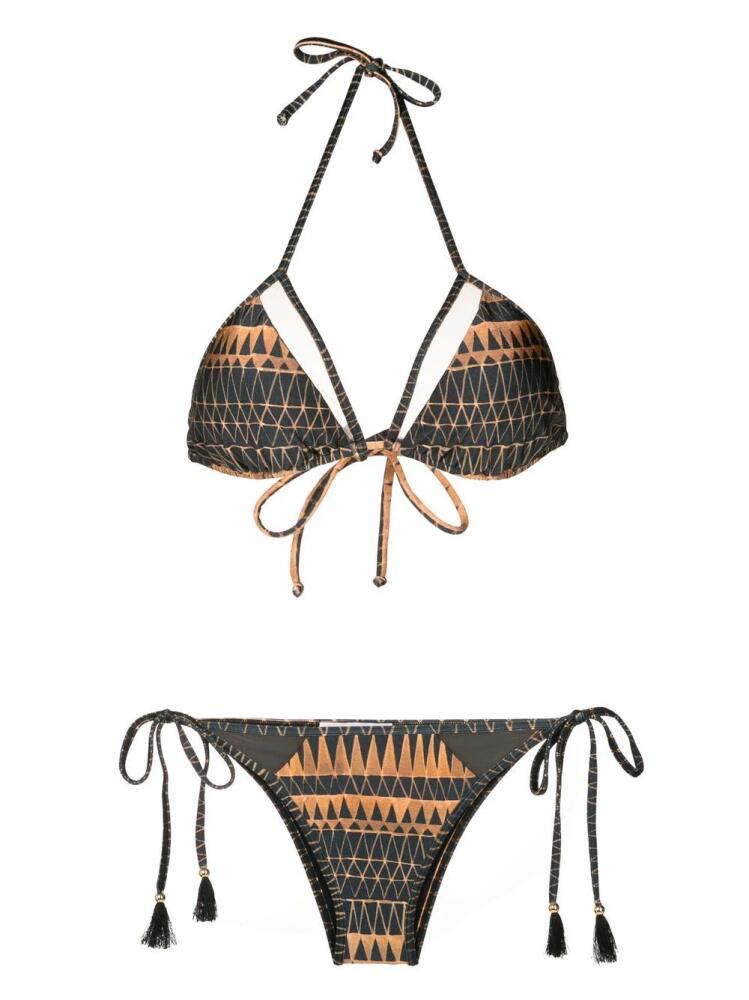 Brigitte graphic-print halterneck bikini - Multicolour Cover