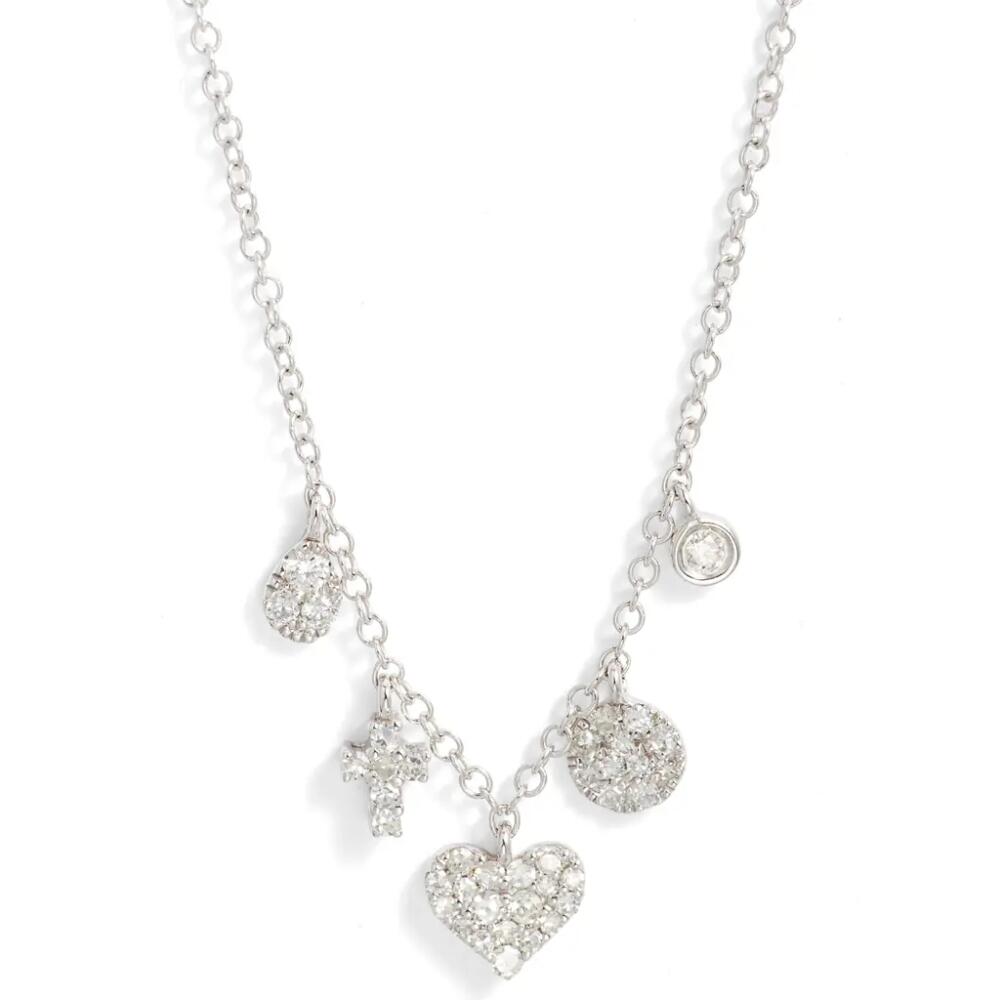 Meira T Diamond Charm Necklace in Silver Cover