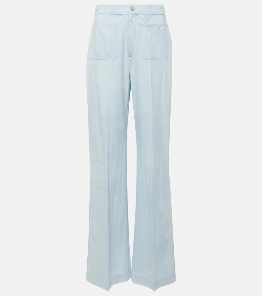 Polo Ralph Lauren Cotton chambray wide-leg pants Cover