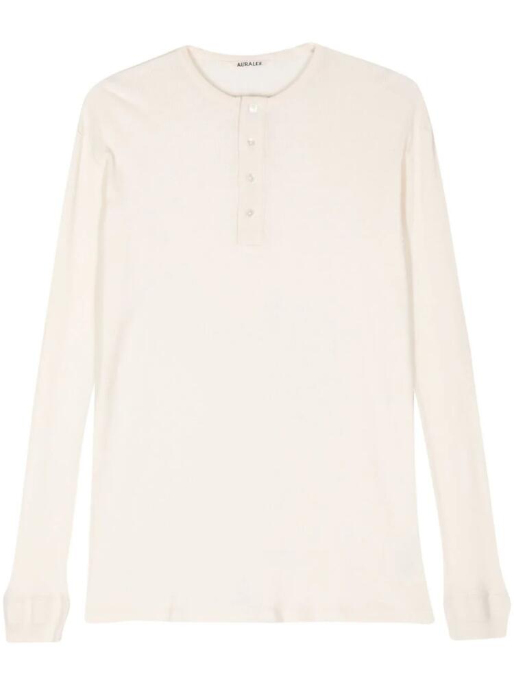 Auralee Henley cotton jumper - Neutrals Cover