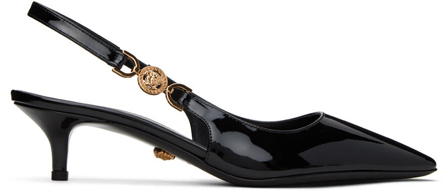 Versace Black Medusa '95 Low Slingback Heels Cover