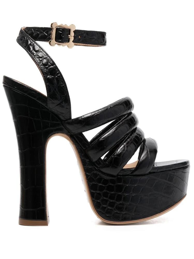 Vivienne Westwood 150mm crocodile platform sandals - Black Cover