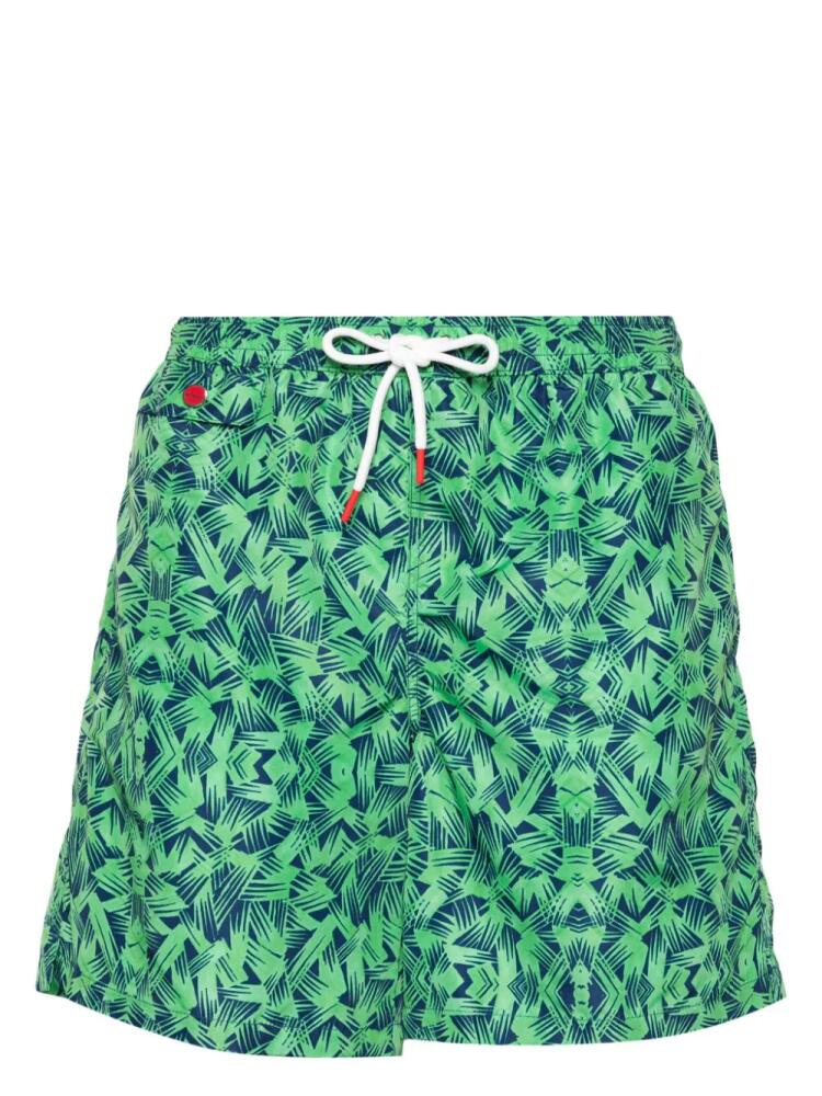 Kiton logo-embroidered swim shorts - Green Cover