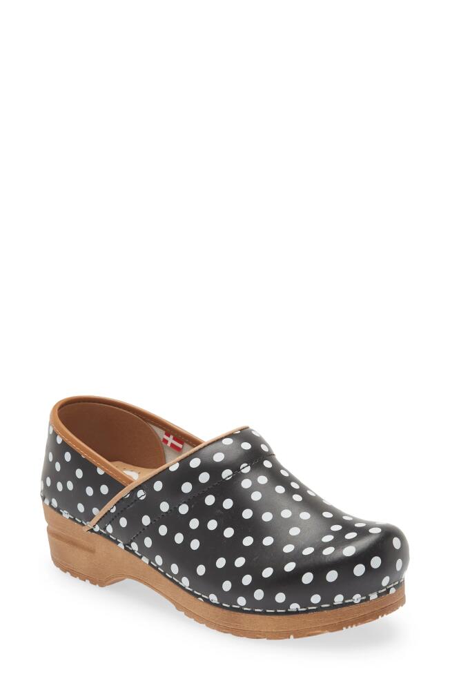 Sanita Roxbury Polka Dot Clog in Black Cover