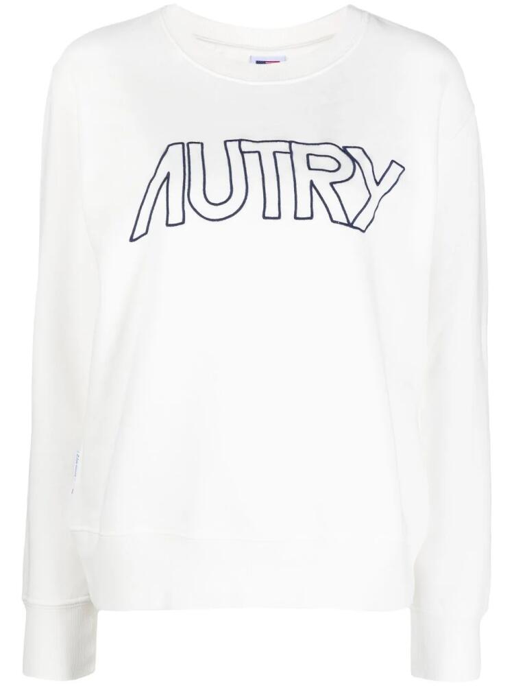 Autry logo-embroidered cotton T-shirt - White Cover